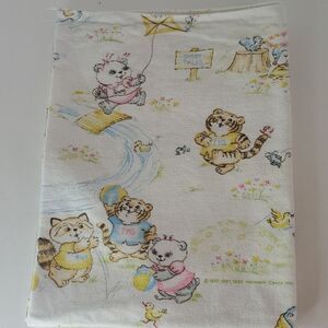 Vintage Flannel Shirt Tales Baby Blanket Receiving Blanket Hallmark 1980's